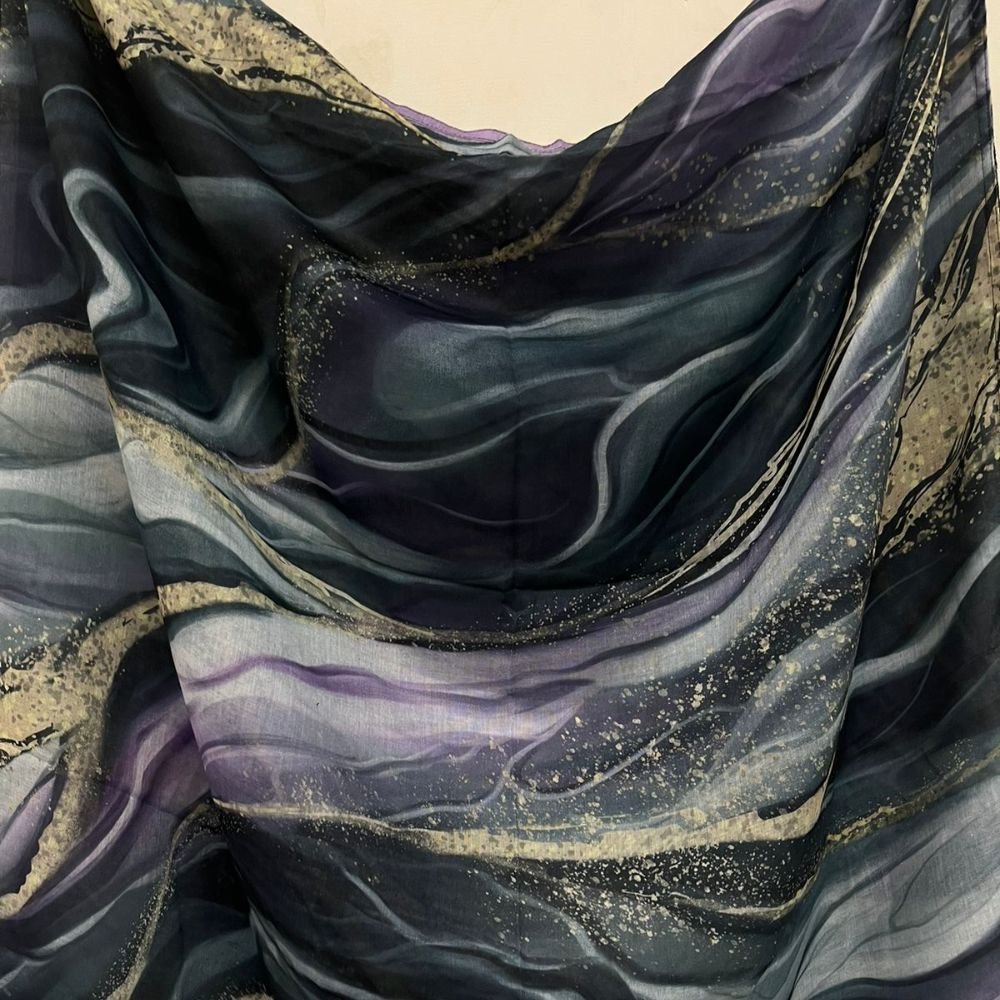 Printed Modal Lawn Hijab - Sky flare