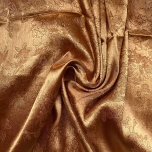 Floral Texture Silk Hijab - Golden