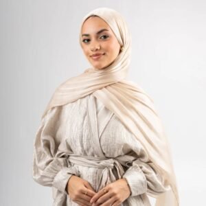 Organza Silk Hijab - Warm Sand