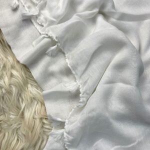 Tassel Lawn Hijab - White