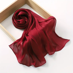 Organza Silk Hijab - Wine