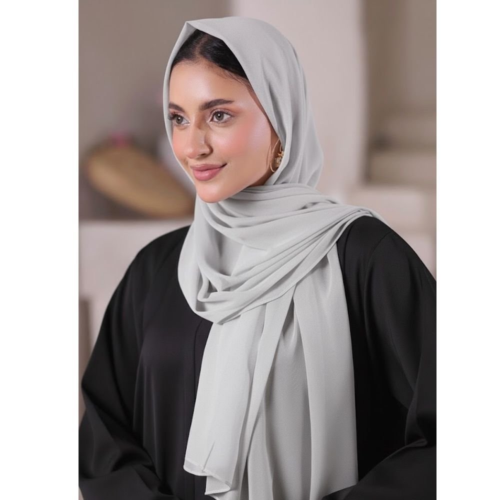 Plain Georgette - Silver