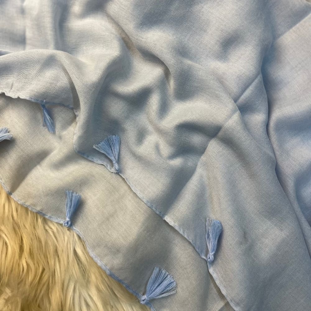 Tassel Lawn Hijab - Sky Blue