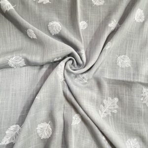 Floral Turkish Lawn Hijab - Silver