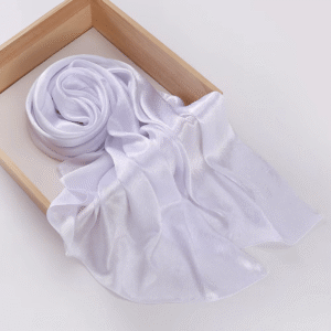 Marble Silk Hijab - White