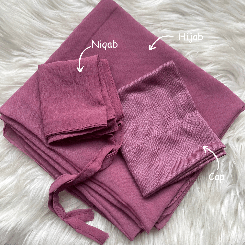 Hijab Niqab & Cap Set - Lilac Dream