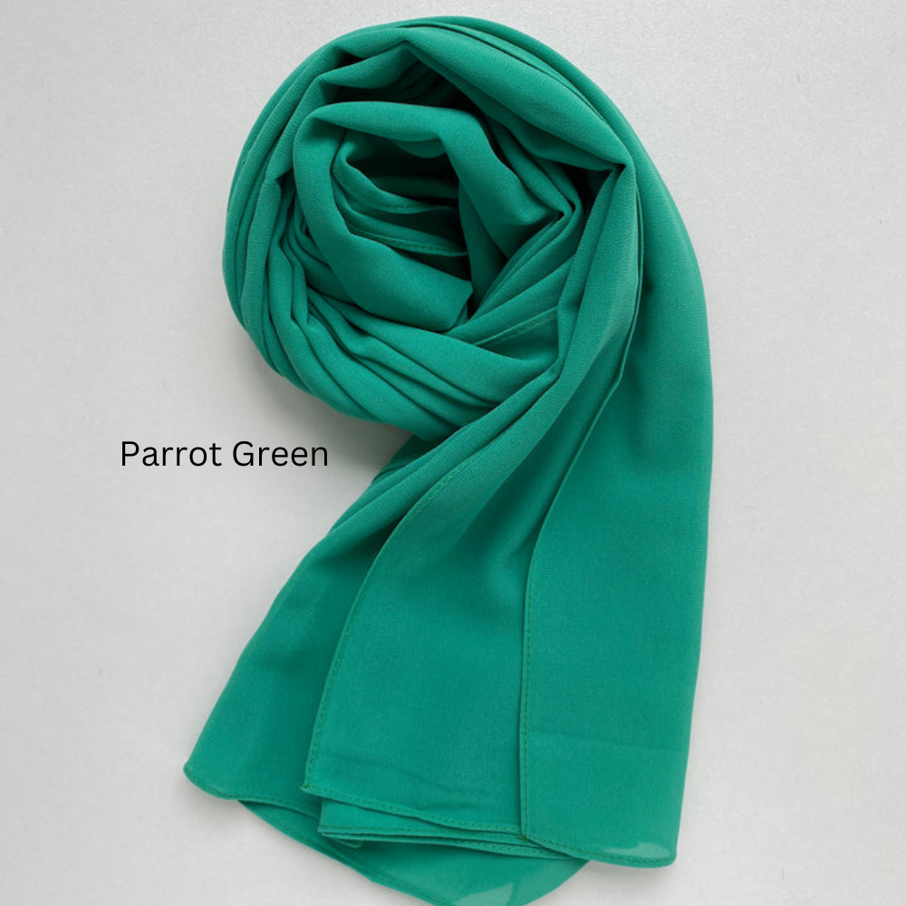Plain Georgette - Parrot Green