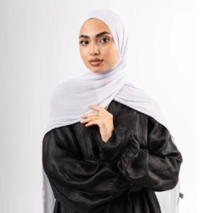 Organza Silk Hijab - Silver