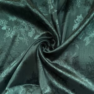 Floral Texture Silk Hijab - Bottle Green